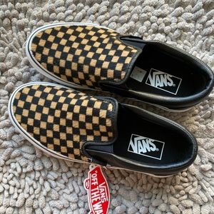 Calf Hair Slip on Vans NWT